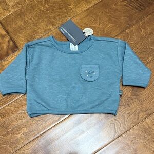 NWT Size 12M Modern Moment Blue Long Sleeve Tee with pocket and Stars & Moons